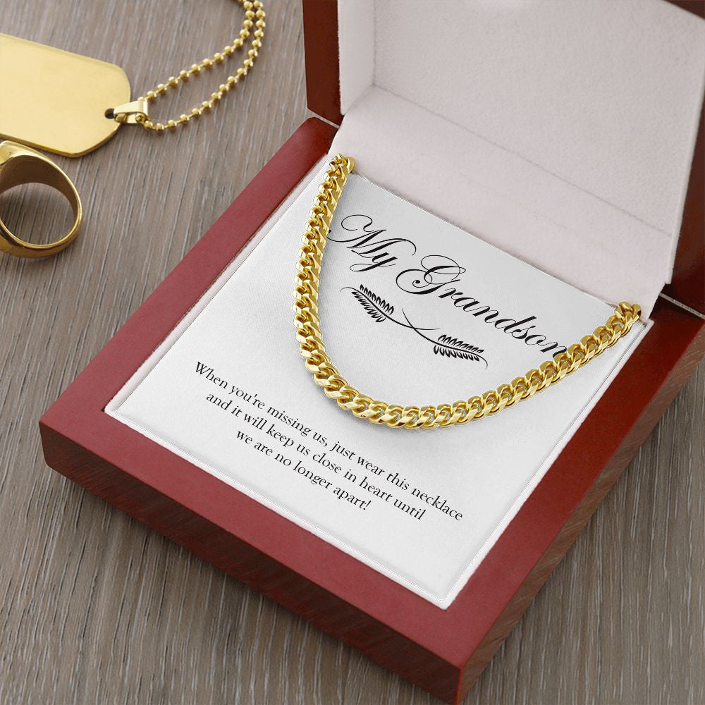 Until No Longer Apart cuban link chain gold luxury led box