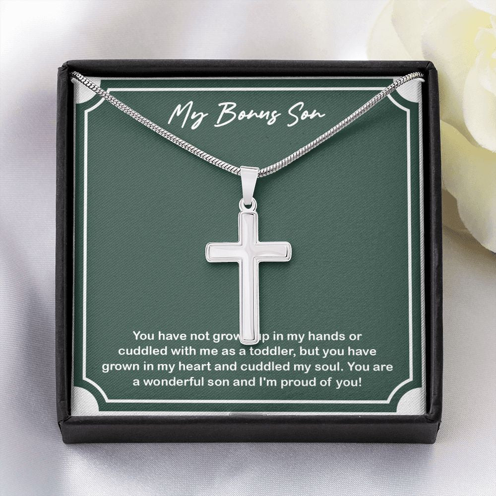 Grown In My Heart stainless steel cross yellow flower