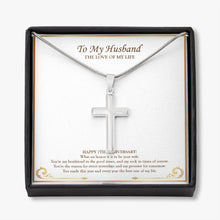 Load image into Gallery viewer, Bestfriend In The Good Times stainless steel cross necklace front

