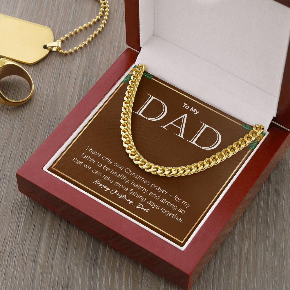 Take More Fishing Days Together cuban link chain gold luxury led box