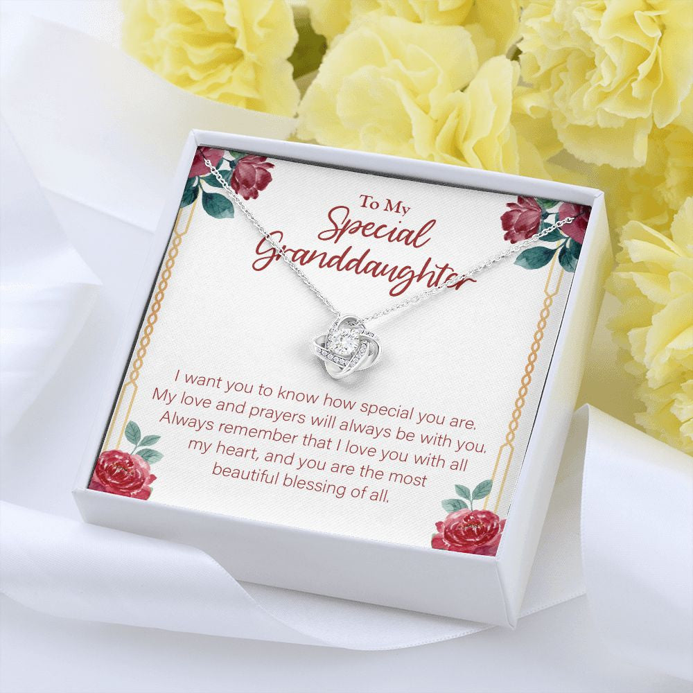 Love And Prayers With You love knot pendant yellow flower
