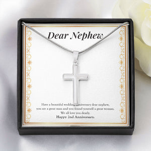 You Are A Great Man stainless steel cross yellow flower