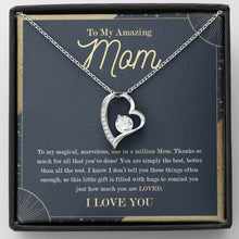 Load image into Gallery viewer, Simply the best forever love silver necklace front
