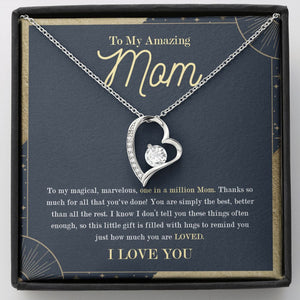 Simply the best forever love silver necklace front