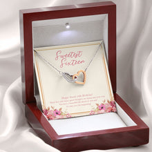 Load image into Gallery viewer, Beautiful Life Ahead Of You interlocking heart necklace premium led mahogany wood box
