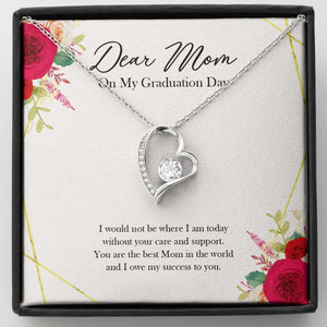 You Are The Best Mom forever love silver necklace front