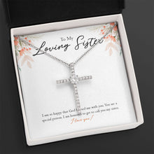 Load image into Gallery viewer, Special Person cz cross necklace close up
