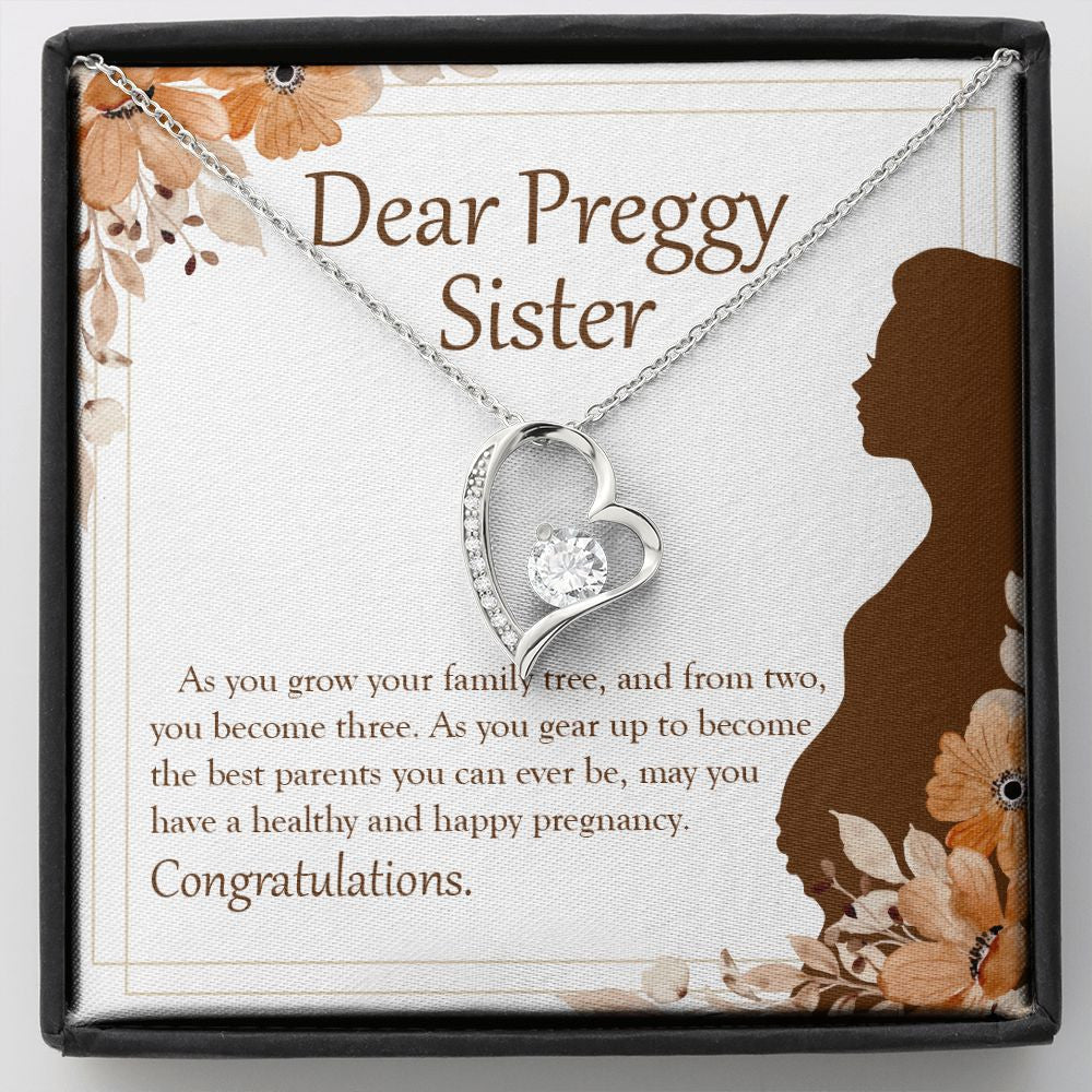 A Family Of Three forever love silver necklace front