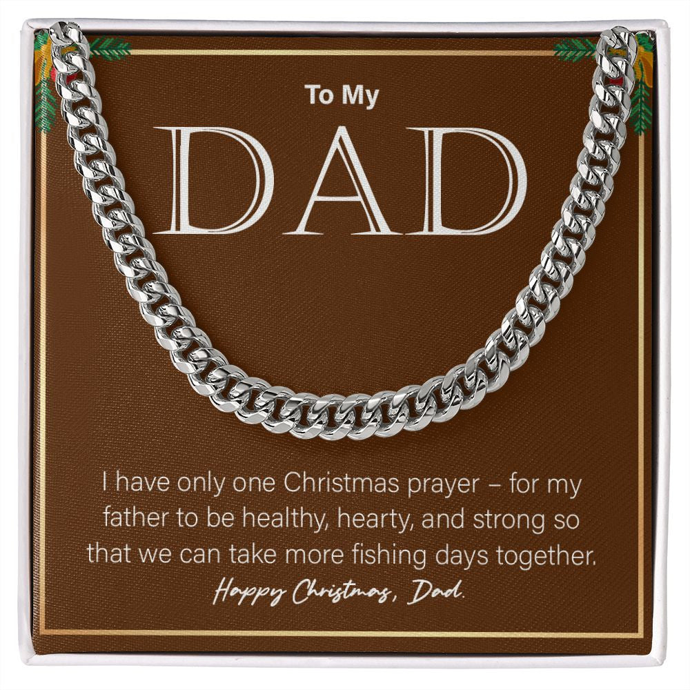 Take More Fishing Days Together cuban link chain silver front