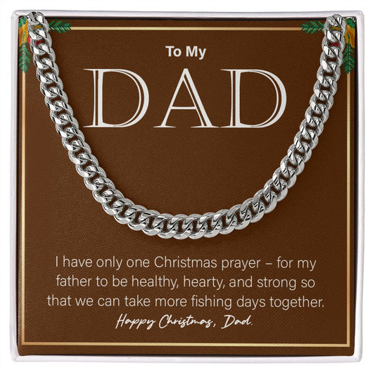 Take More Fishing Days Together cuban link chain silver front