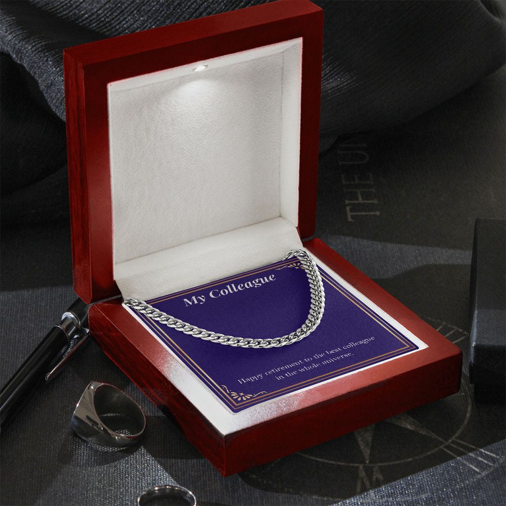 The Best In The Whole Universe cuban link chain silver premium led mahogany wood box