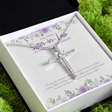 Load image into Gallery viewer, Your Blessed Beautiful Union cz cross pendant close up
