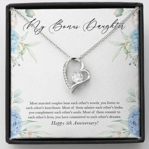 You Listen To Each Other's Heartbeat forever love silver necklace front