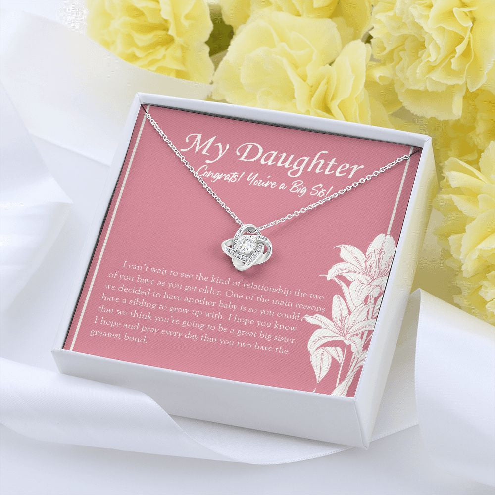 Sibling To Grow Up With love knot pendant yellow flower