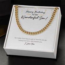 Load image into Gallery viewer, Always Right Beside You cuban link chain gold standard box
