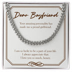 Your Amazing Personality cuban link chain silver front