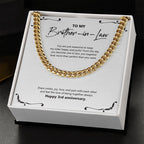 Keep My Sister Happy cuban link chain gold standard box