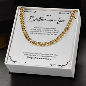 Keep My Sister Happy cuban link chain gold standard box