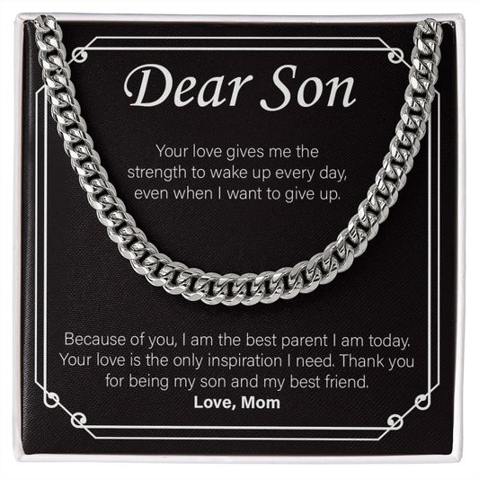 Your Love Gives Me Strength cuban link chain silver front