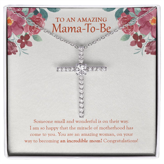 Small And Wonderful Way cz cross necklace front
