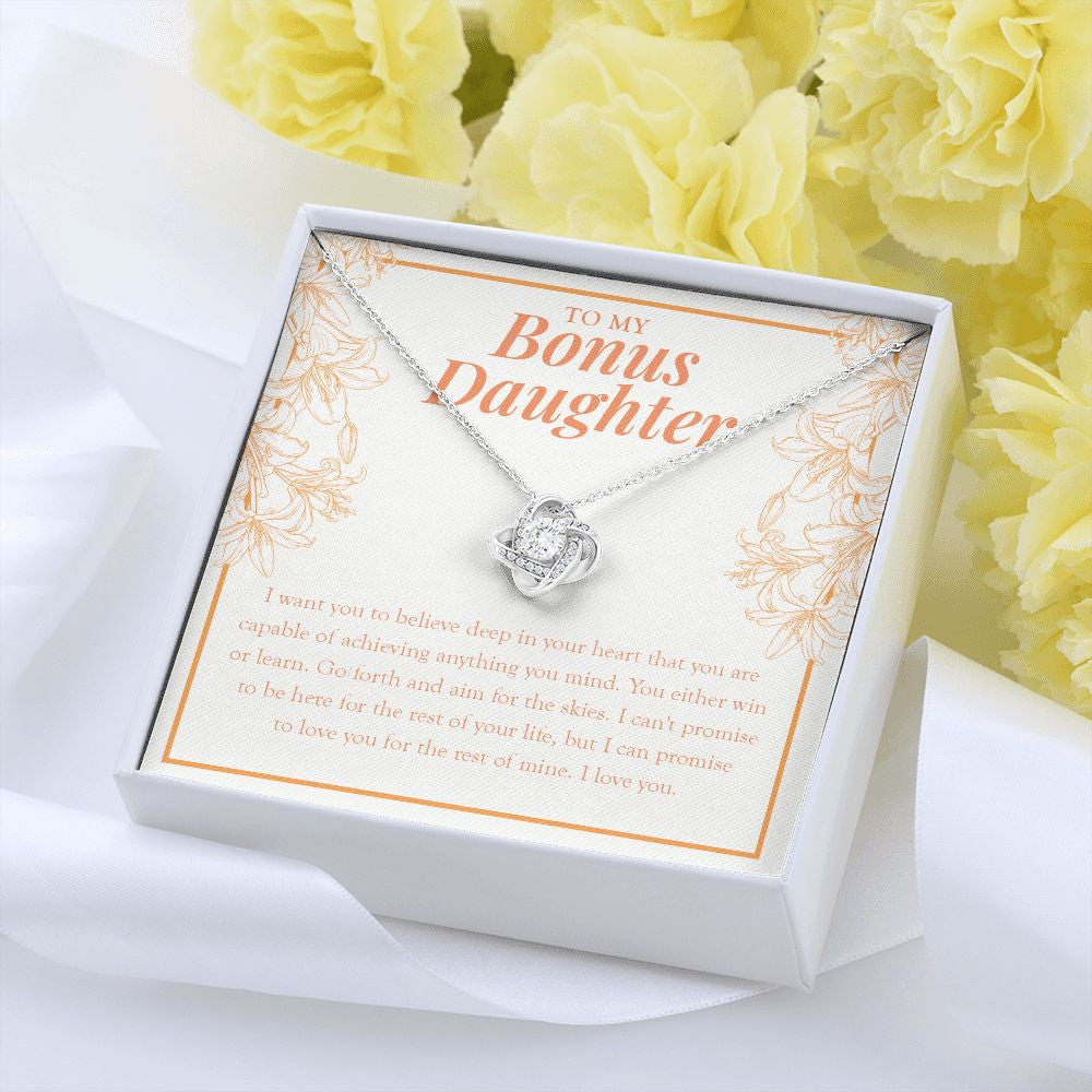 You Deserve True Happiness love knot pendant yellow flower