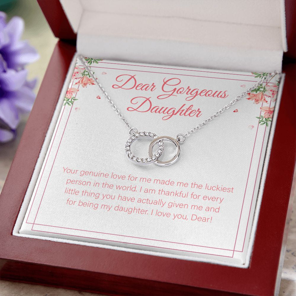 My Genuine Love double circle necklace luxury led box close up