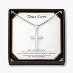 I Want You To Be My World stainless steel cross necklace front