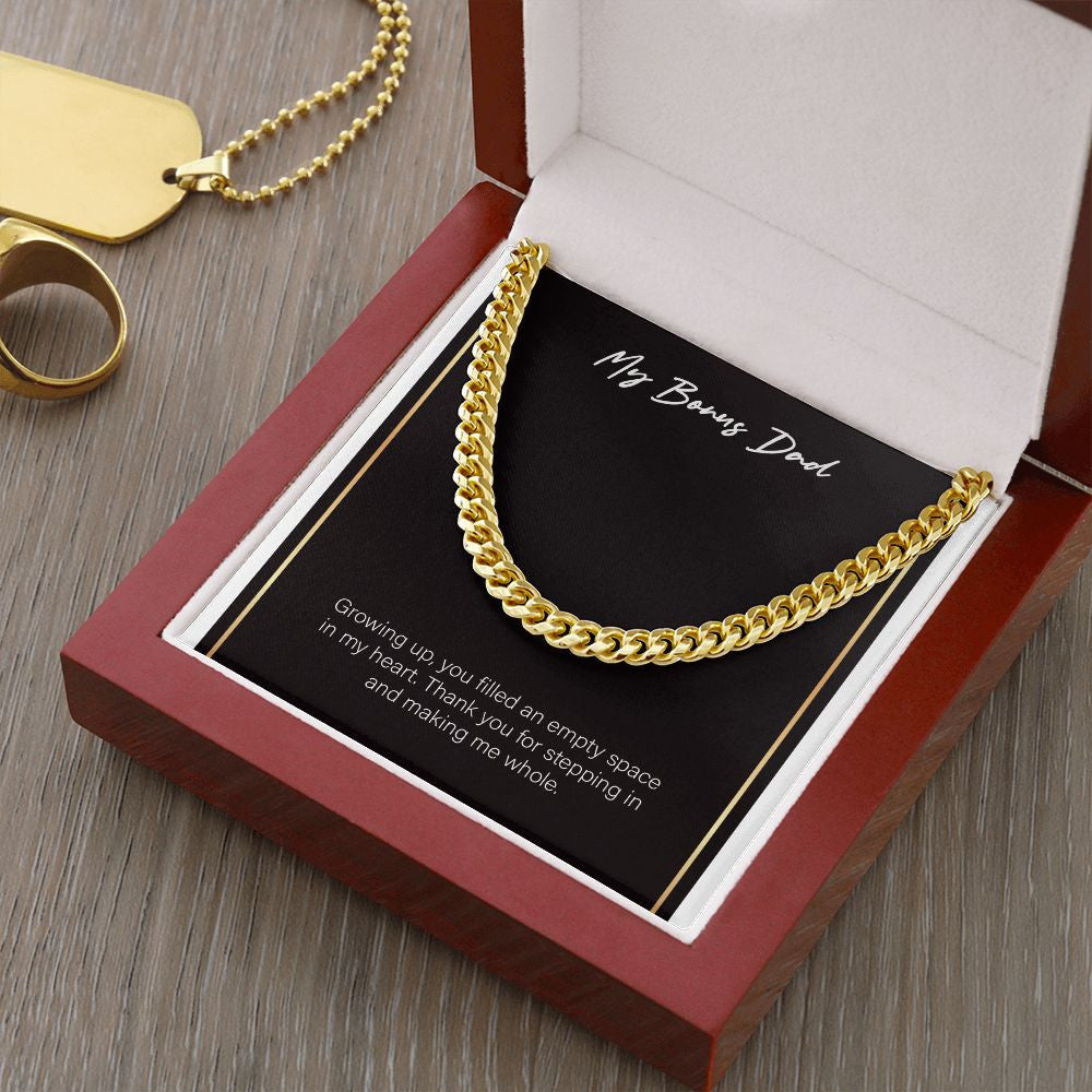 Empty Space In My Heart cuban link chain gold luxury led box