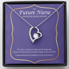 Load image into Gallery viewer, Just The Beginning forever love silver necklace front
