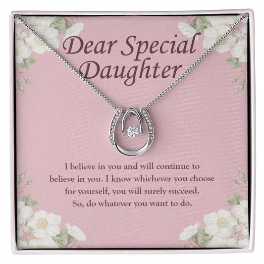 I Believe In You horseshoe necklace front