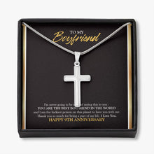 Load image into Gallery viewer, Luckiest Person On This Planet stainless steel cross necklace front
