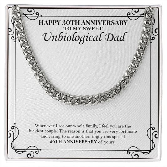 The Luckiest Couple cuban link chain silver front