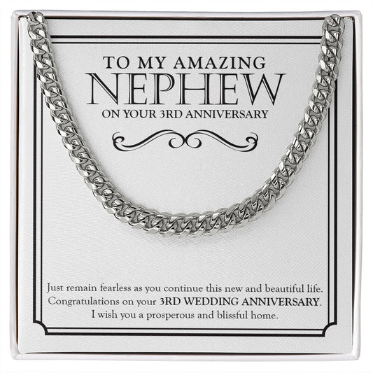 Be Fearless In Life cuban link chain silver front