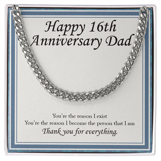 The Reason I Exist cuban link chain silver front