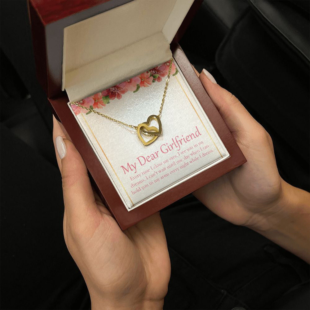 I See You In My Dreams interlocking heart pendant luxury hold hand