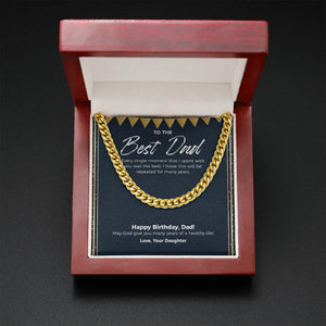 The Best Moment With You cuban link chain gold mahogany box led
