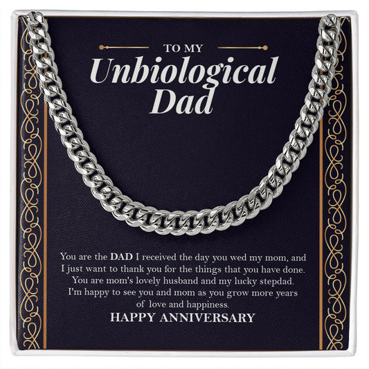Years Of Love And Happiness cuban link chain silver front