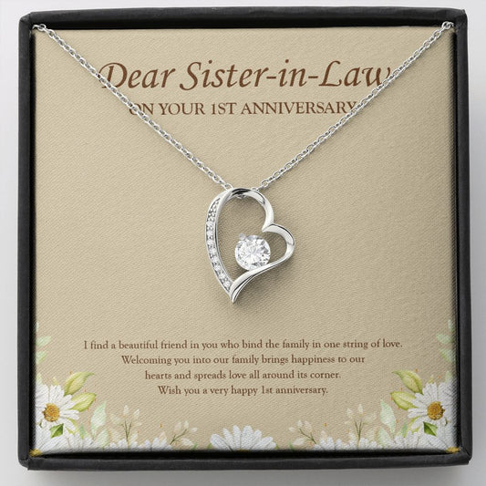 Binded By String Of Love forever love silver necklace front
