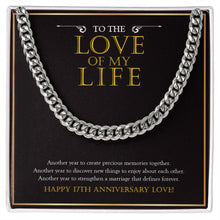 Load image into Gallery viewer, New Things To Enjoy Each Other cuban link chain silver front
