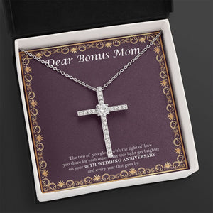 Gleam With Light Of Love cz cross necklace close up