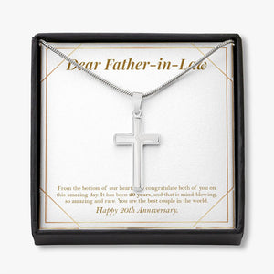 Mind Blowing 20 Years stainless steel cross necklace front
