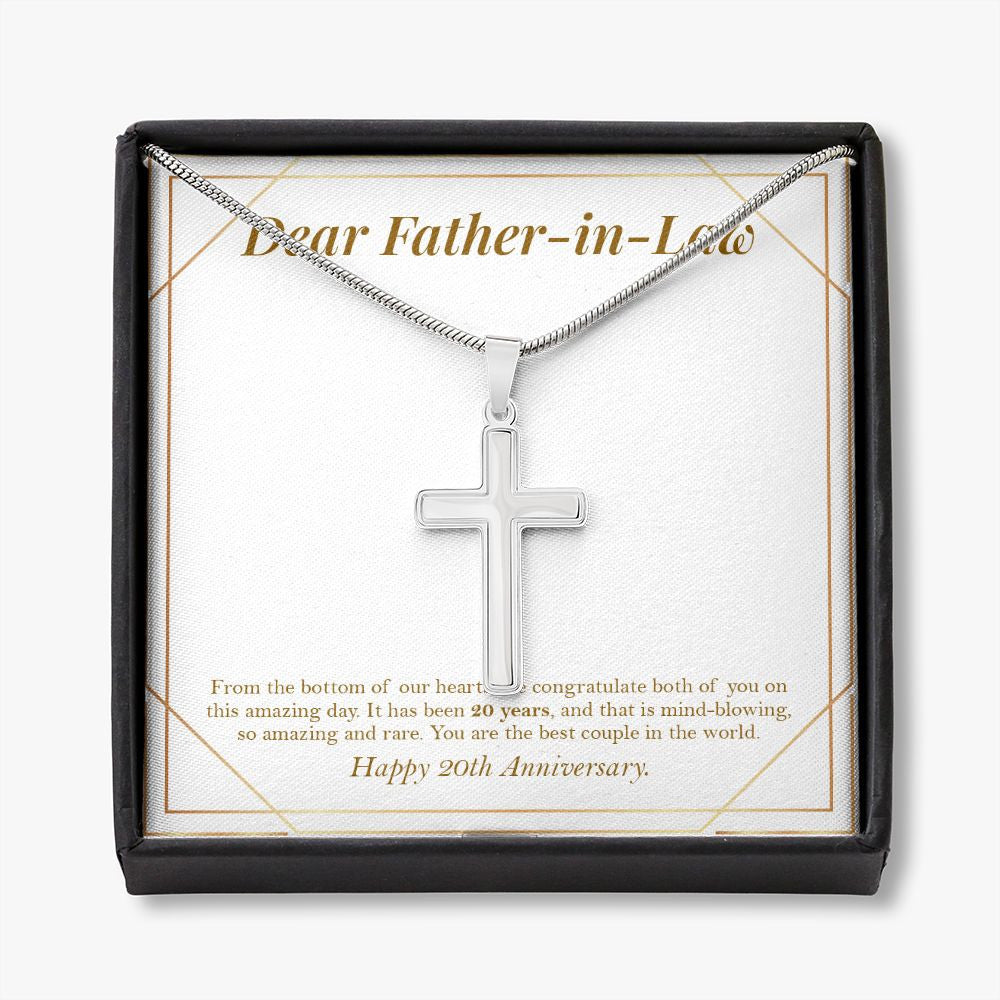 Mind Blowing 20 Years stainless steel cross necklace front