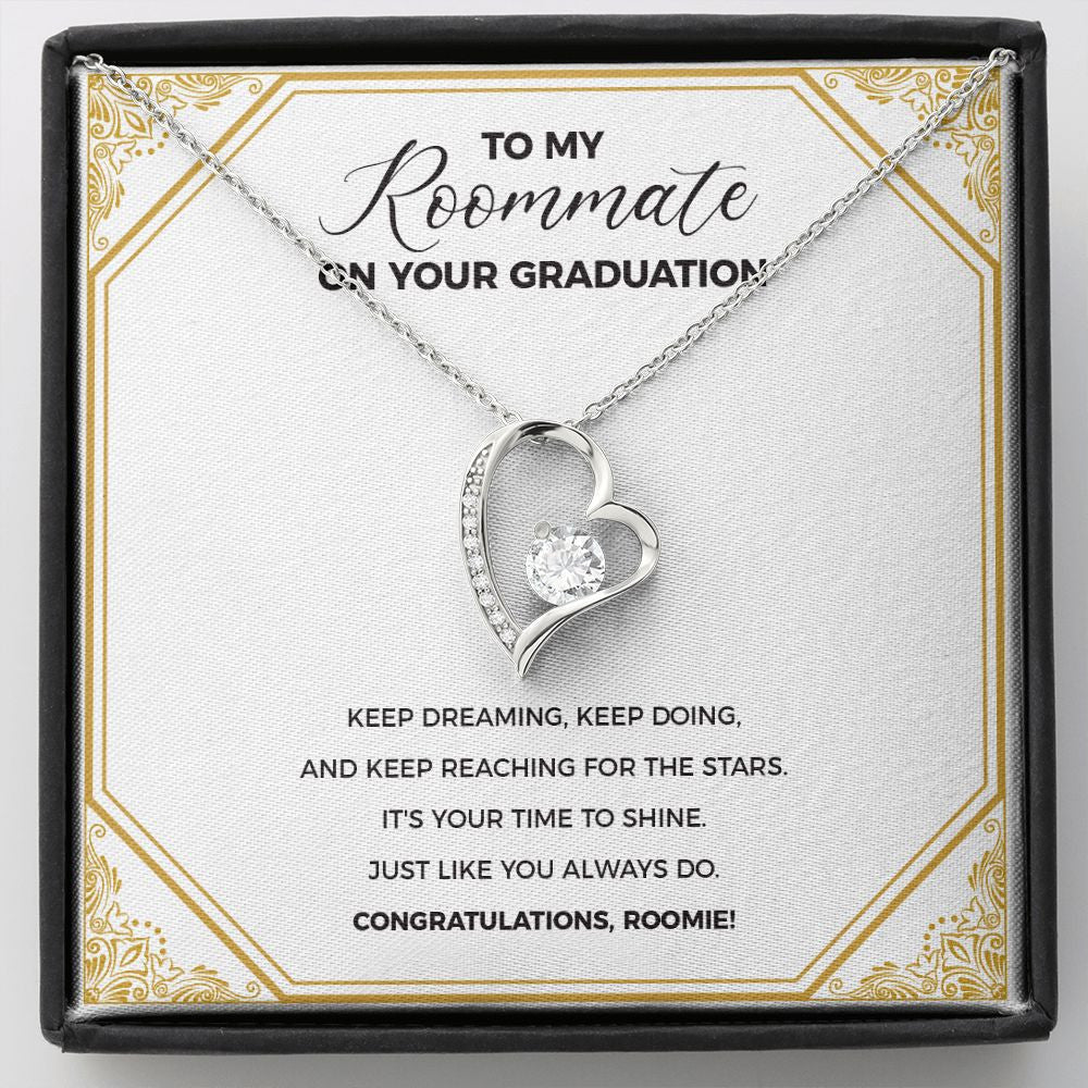 Keep Dreaming forever love silver necklace front