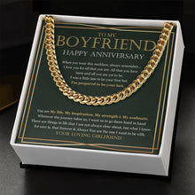 Load image into Gallery viewer, Forever And Always cuban link chain gold standard box

