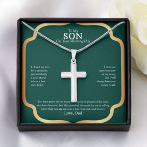 You Are My Son stainless steel cross yellow flower