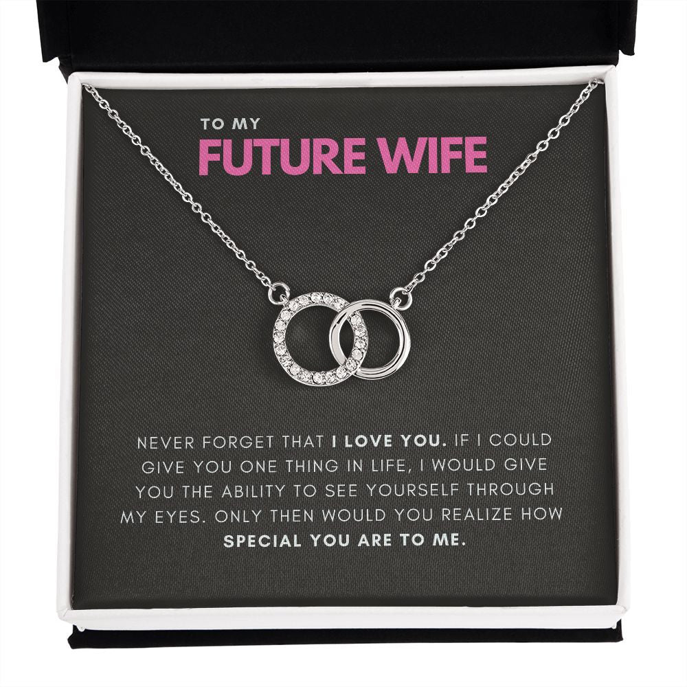 Never Forget That I Love You double circle necklace front