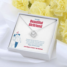 Load image into Gallery viewer, Fall In Love All Over Again love knot pendant yellow flower
