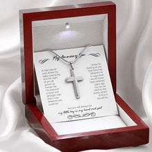 Load image into Gallery viewer, All Grown Up stainless steel cross premium led mahogany wood box
