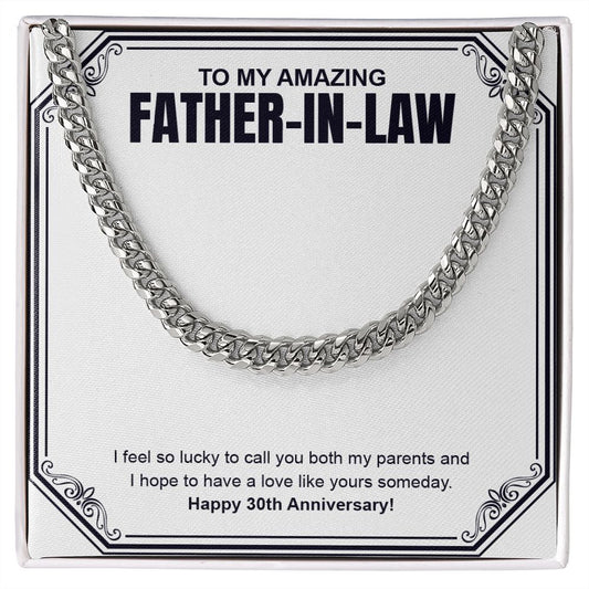 I Feel So Lucky cuban link chain silver front