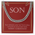 On The Nice List cuban link chain silver front